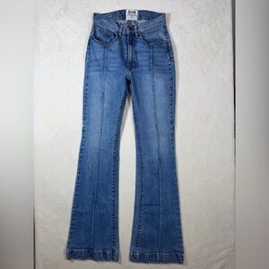 REVICE Size 25 Star Butt Classic Blue Wide Leg Flared Hem Jeans